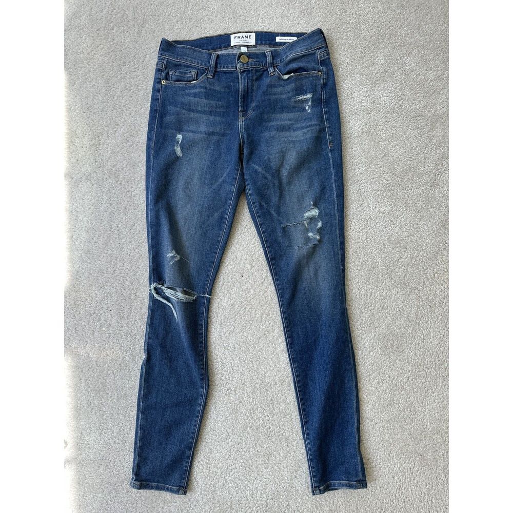 FRAME Jeans Womens 28 Blue Le Skinny De Jeanne Denim Cotton Stretch